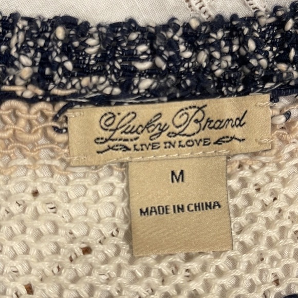 Lucky Brand striped cap sleeve open knit sweater, Sz M - Picture 12 of 14